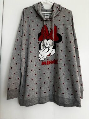 Disney Minnie Mouse Gray Hoodie with Red Polka Dots